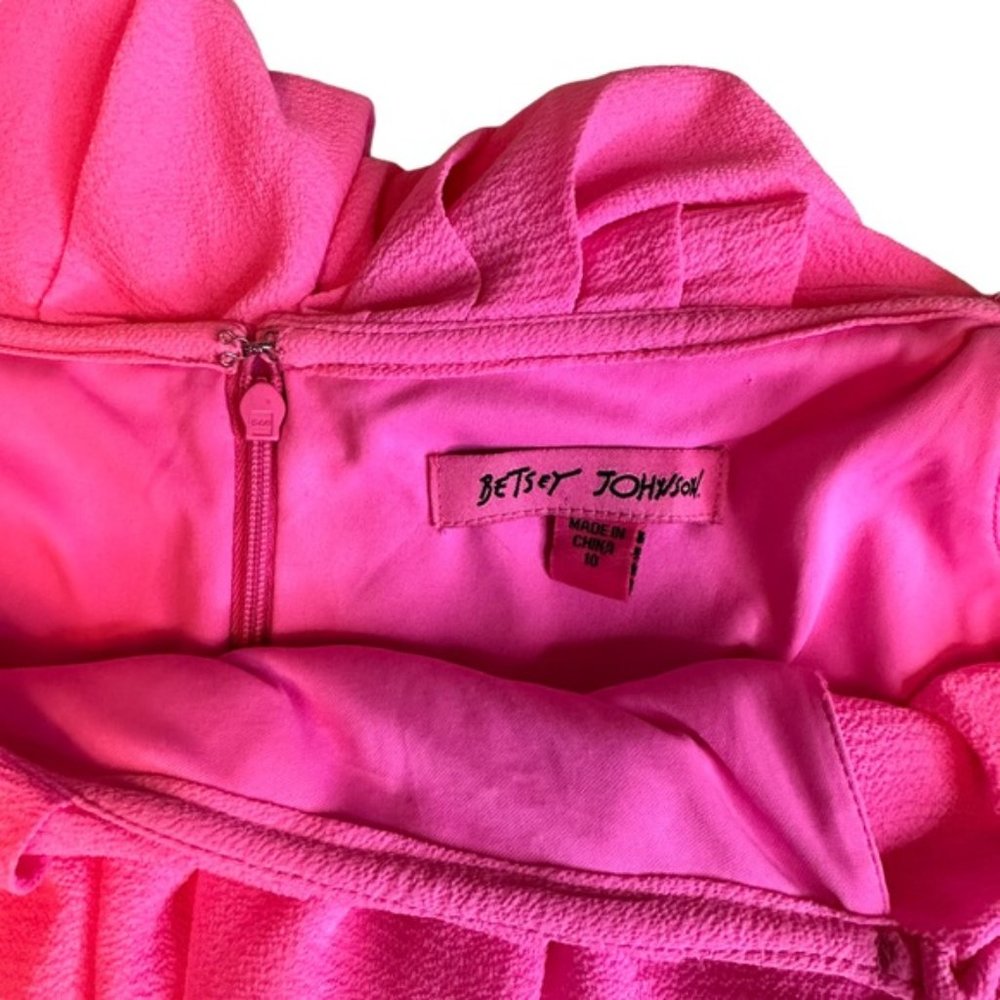 Betsey Johnson Pink Off-Shoulder Ruffle Jumpsuit - Picture 7 of 14